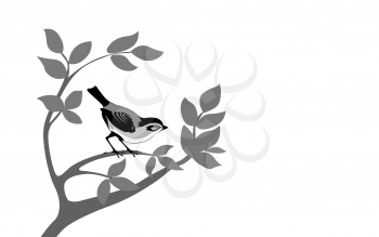Royalty Free Clipart Image of a Bird in a Tree