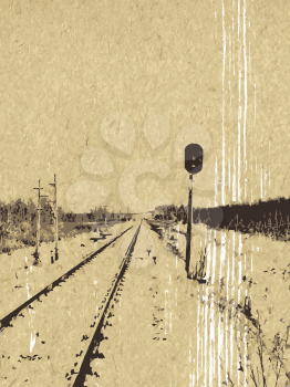 Royalty Free Clipart Image of Railway Tracks