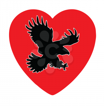 Royalty Free Clipart Image of a Bird in a Heart