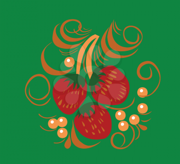 Royalty Free Clipart Image of Strawberries