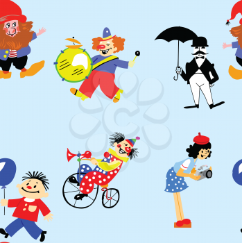 Royalty Free Clipart Image of a Clown Background