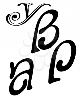 Royalty Free Clipart Image of Letters