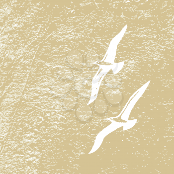 Royalty Free Clipart Image of Seagulls