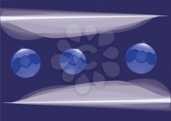 Royalty Free Clipart Image of a Blurry Waves and Two Balls