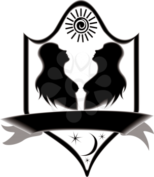 Royalty Free Clipart Image of a Gemini Sign