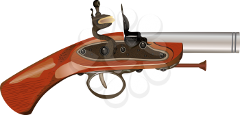 Ancient pistol, file EPS.8 illustration.