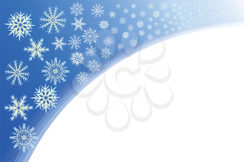 Snowflakes on a blue background, file EPS.8 illustration.
 