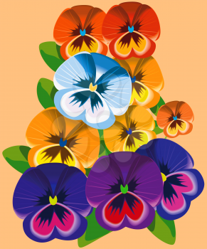 Violet flowers, file EPS.8 illustration.