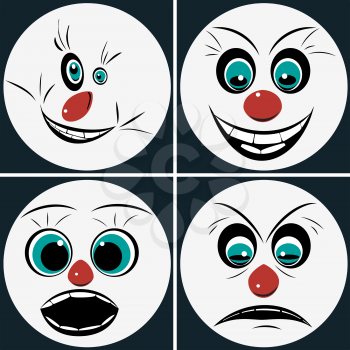 Set flat icons emoticon, EPS8 - vector graphics.