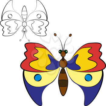 Kids coloring abstract butterfly, EPS8 - vector graphics. 