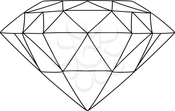 Vector illustration of diamond line drawing..