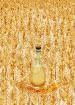 Wheat oil wheat field, vector illustration EPS 10