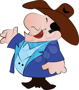 Royalty Free Clipart Image of a Man in a Stetson