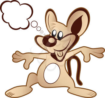 Royalty Free Clipart Image of a Mouse and a Speech Bubble