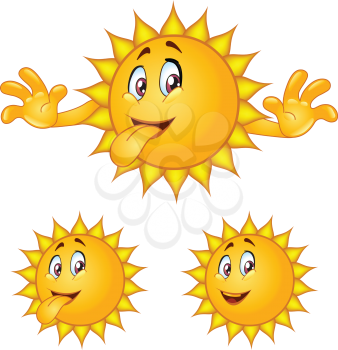 Royalty Free Clipart Image of Sun Faces