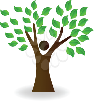 Royalty Free Clipart Image of a Tree With Green Leaves
