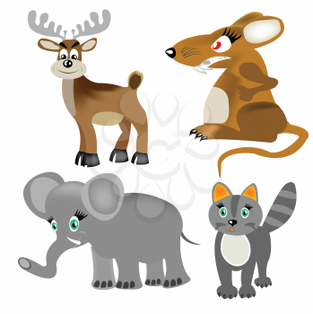 Royalty Free Clipart Image of Four Animals
