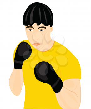 Royalty Free Clipart Image of a Young Boxer