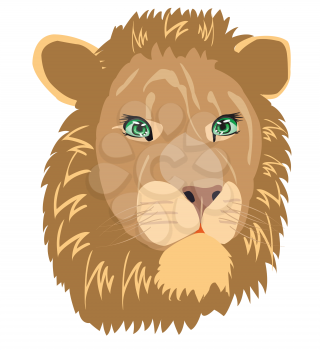 Royalty Free Clipart Image of a Lion's Head