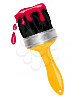 Royalty Free Clipart Image of a Paintbrush With Red Paint