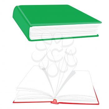 Royalty Free Clipart Image of One Open and One Closed Book