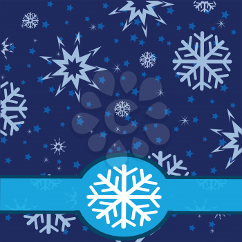 Illustration of the winter background from snowflake