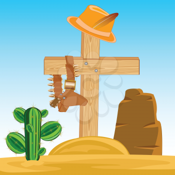 Vector illustration of the grave cowpuncher on dick west