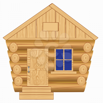 Wooden house on white background is insulated