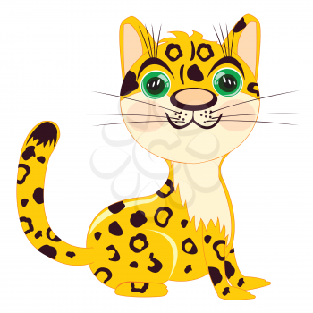 Vector illustration of the leopard on white background is insulated