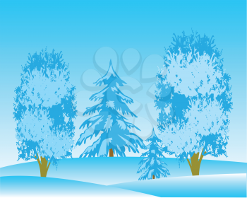 Vector illustration of the beautiful winter landscape