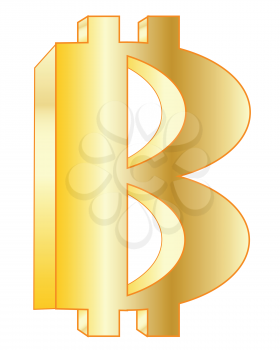 Virtual money bitcoin on white background is insulated