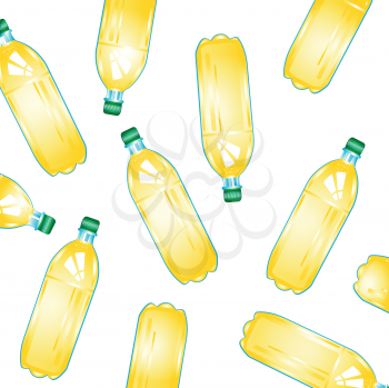 Much plastic bottles with juice on white background