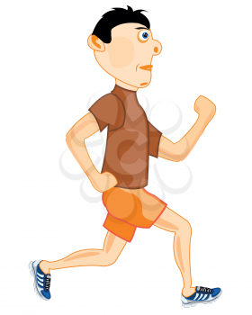 Young man athlete concerns with running.Vector illustration