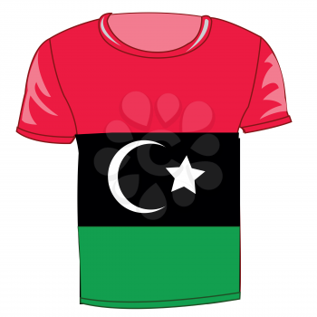 T-shirt flag Libya on white background is insulated