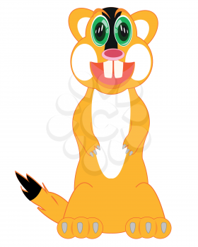 Vector illustration of the cartoon animal rodent gopher