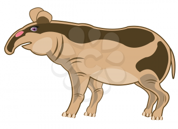 Vector illustration of the cartoon animal tapir