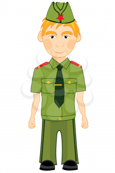 Man military in year form on white background is insulated