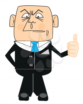 Cartoon of the person in suit and tie on white background