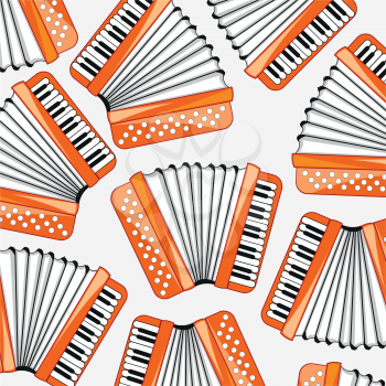 Pattern from music instrument accordeon on white background