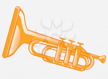 Music instrument pipe on white background is insulated