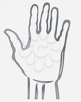 Form of the hand of the person with finger on white background is insulated