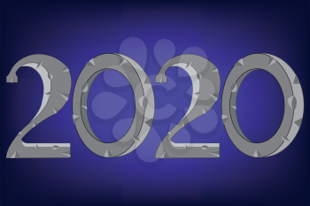 Vector illustration of the numeral 2020 symbols approaching year on decorative background