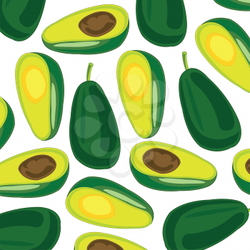 Vector illustration fruit exotic fruit avocado decorative pattern