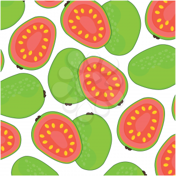 Vector illustration of the ripe exotic fruit guava