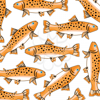 Fish trout pattern on white background is insulated