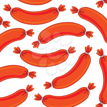 Decorative pattern from sausage on white background is insulated