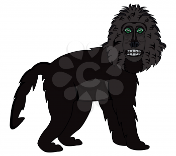 Vector illustration of the cartoon animal ape baboon