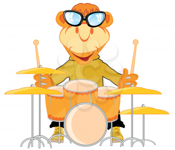 Cartoon animal musician for percussion tools