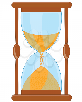 Subject of the old fellow hourglass on white background is insulated