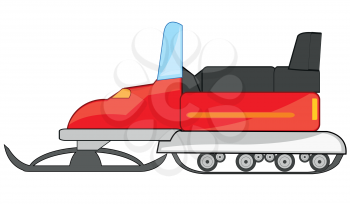 Vector illustration of the cartoon of the winter transport snowmobile